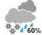 Possibilit� d'averses de neige ou de pluie (60%)