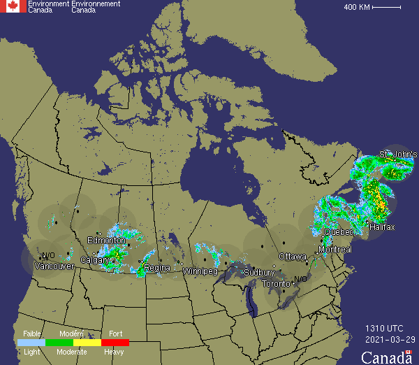 Radar, courtesy of Environment Canada